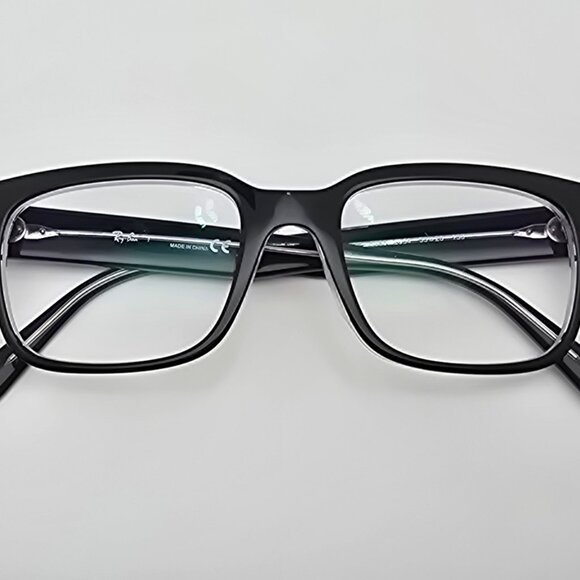 *SOLD* Ray-Ban RB5388 2034 Jeffrey Black on Transparent Eyeglasses Frame w/ Case - Picture 11 of 16